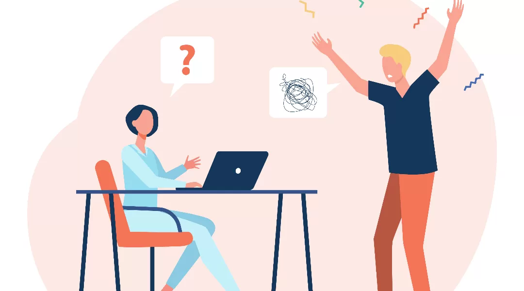 Man shouting on woman working on laptop-Energytuneup Man shouting on woman working on laptop-Energytuneup